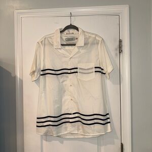 Hauste and Harte Cream and Black Casual Button Down Shirt